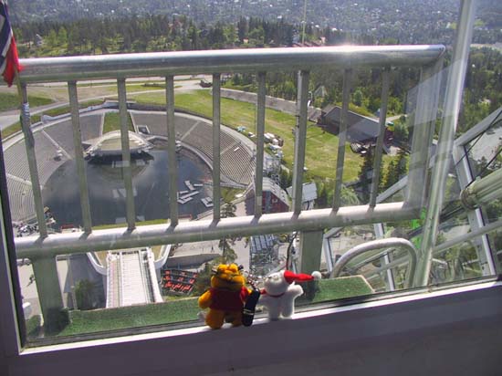 19 - MEP & Snowy checking out the ski jump!