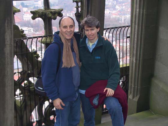 19-Laurie & Heidi climb up Ulmer Munster tower