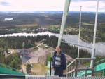 09-Laurie checks out the ski jump at Ruka