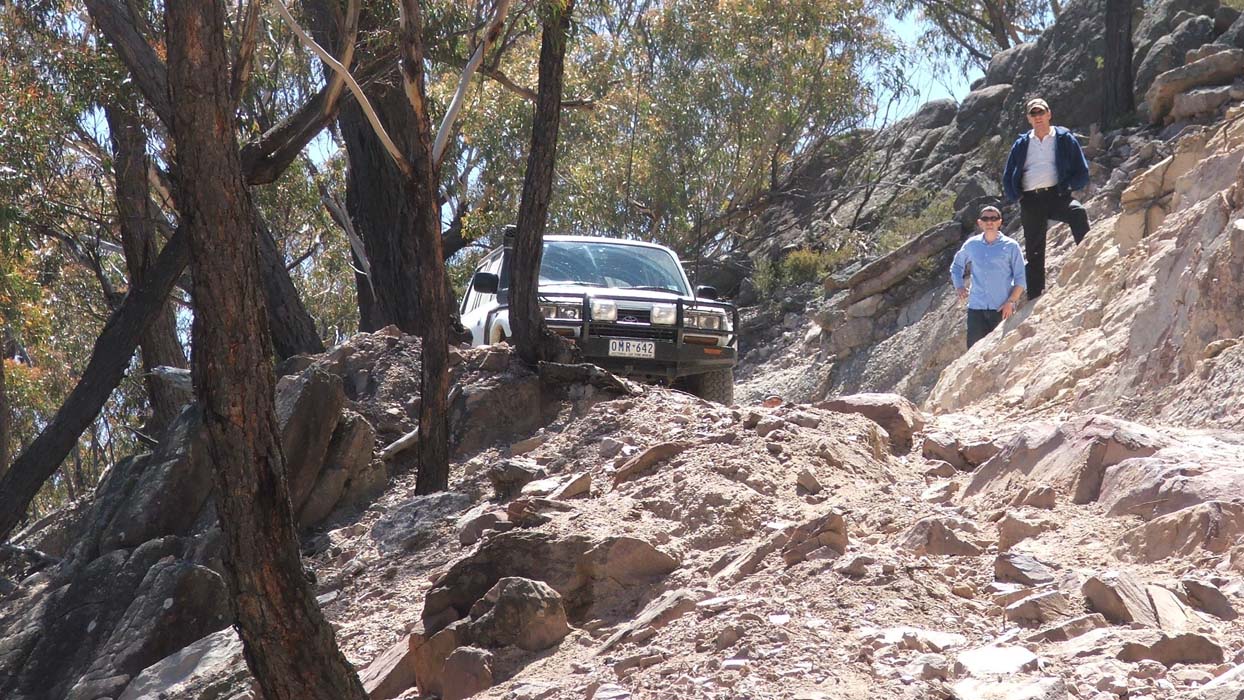 12-Brad & John observe Zebra taking on the rocky descent of Burgoynes